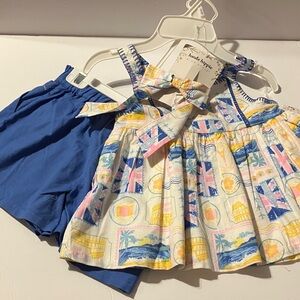 Haute Hippie‎ Kids Travel Design (London, Rome, Beach) Shirt, Shorts and Bow Set